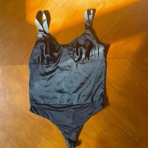 Intempo Satin ruched bustier bodysuit black 10